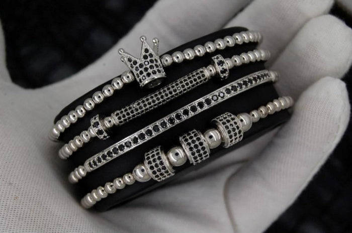 Luxury Set 4 Silver Imperator Brooks Bracelets