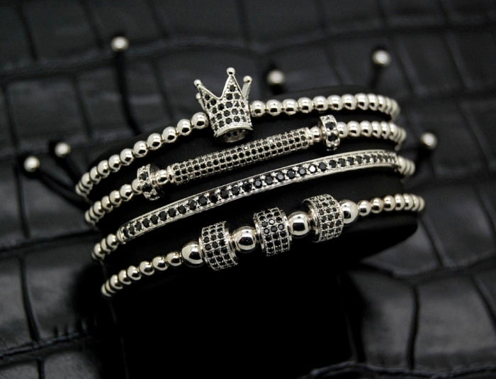 Luxury Set 4 Silver Imperator Brooks Bracelets