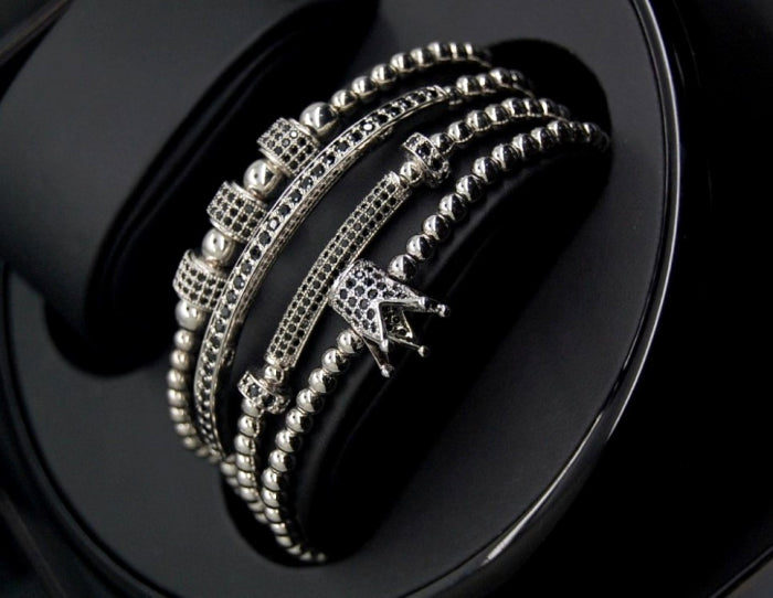 Luxury Set 4 Silver Imperator Brooks Bracelets