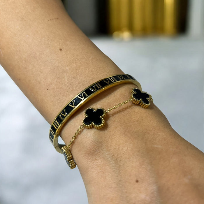 Set 2 Bratari Gold Roman Clover