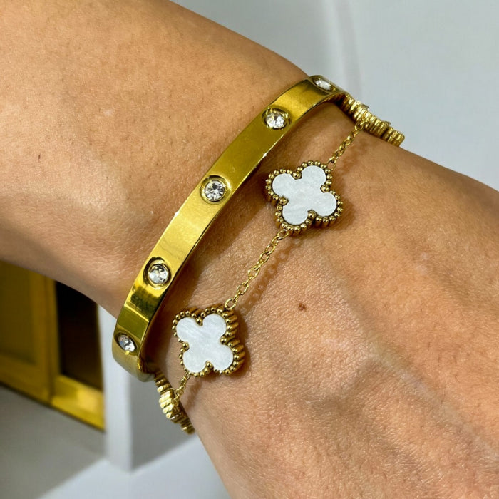 Set 2 Bratari Gold Waterproof Clover