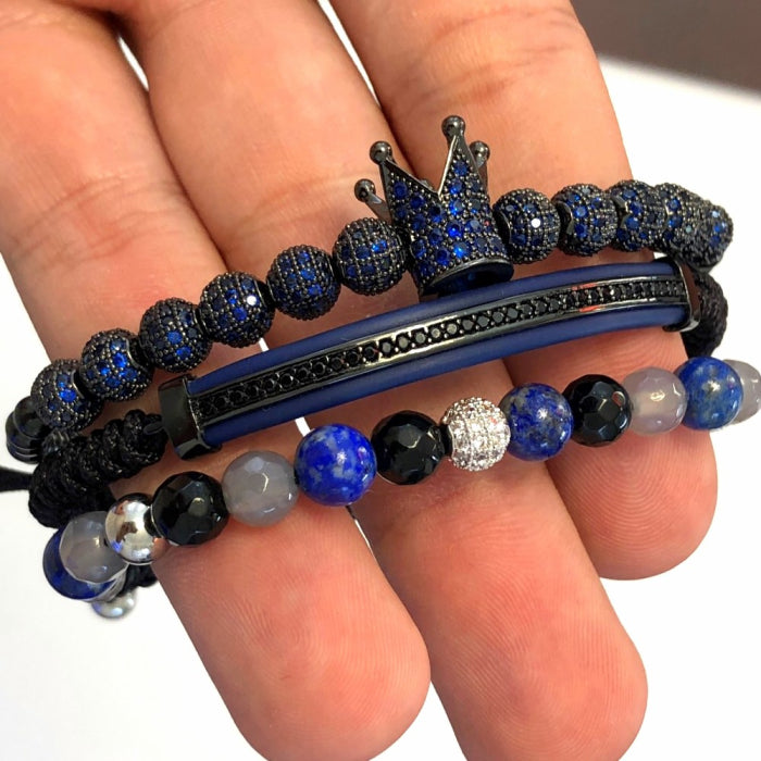 Set 3 Bratari Brooks Blue Zirconium