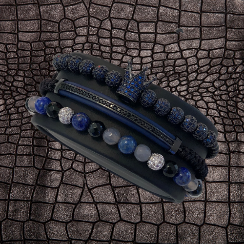 Set 3 Bratari Brooks Blue Zirconium