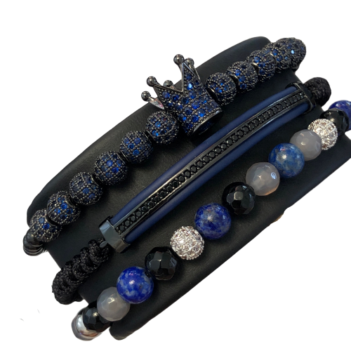 Set 3 Bratari Brooks Blue Zirconium