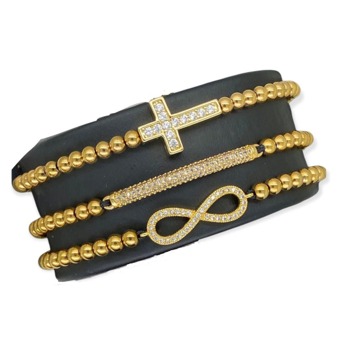 Set 3 Bratari Brooks Gold Infinit Cross