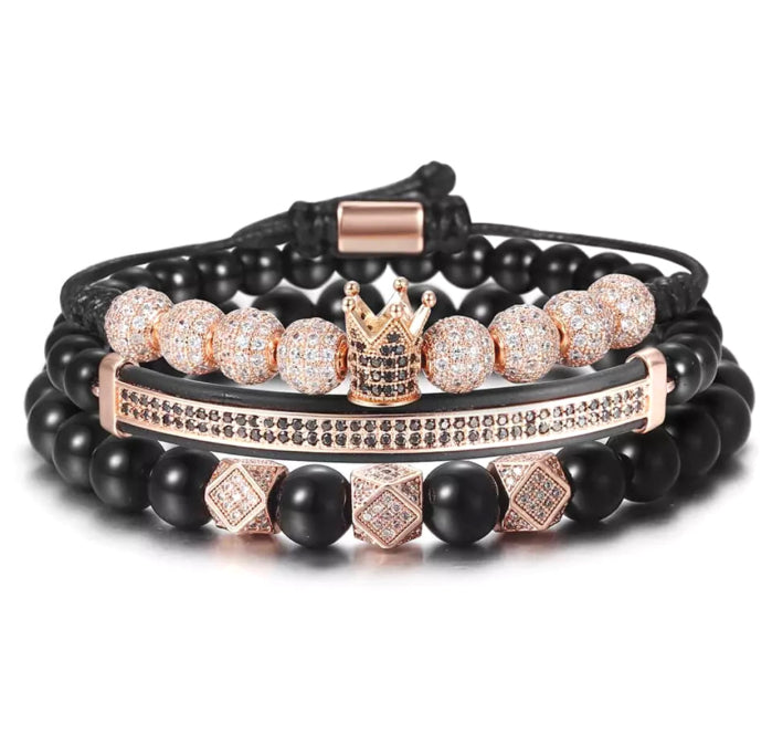 Set 3 Bratari Brooks Luxury Rose Crown