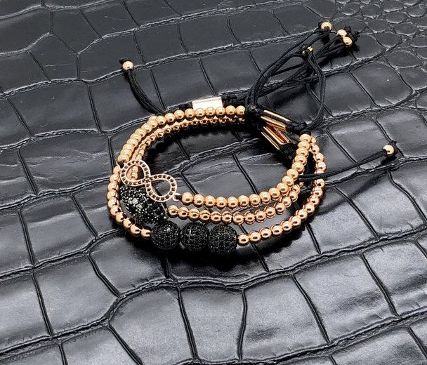 Set 3 Bratari Brooks Rose Gold Infinity Eye