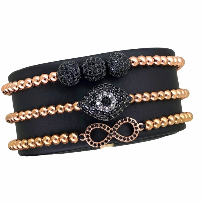Set 3 Bratari Brooks Rose Gold Infinity Eye