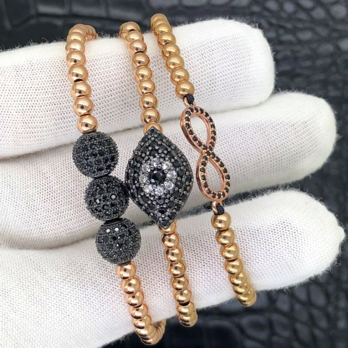 Set 3 Bratari Brooks Rose Gold Infinity Eye
