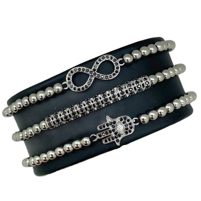 Set 3 Bratari Brooks Silver Infinity Fatima