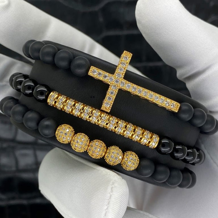 Set 3 Bratari Brooks Woman Gold Cross