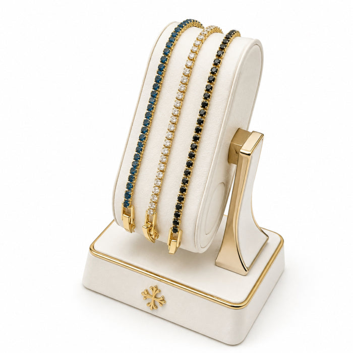 Set 3 Bratari Tennis Gold 2.2 MM / 19 CM