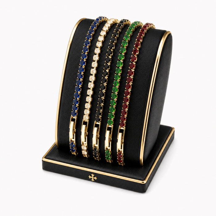 Set 5 Bratari Tennis Gold Diamonds 2.5 MM / 20 CM