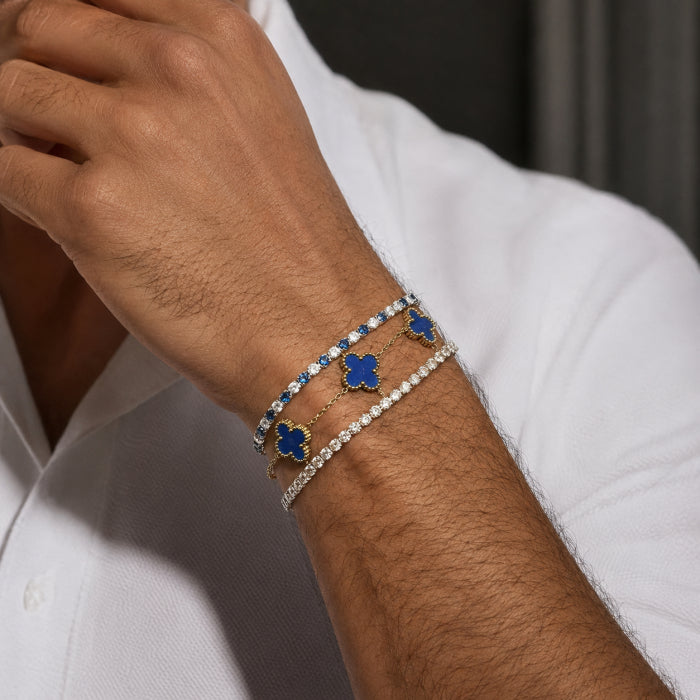 Set 3 Bratari Tennis Imperial Blue Gold