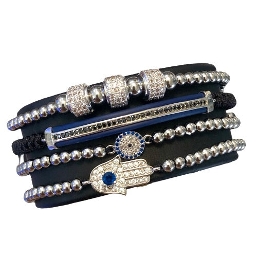 Set 4 Bratari Brooks Blue Zepphir Crystals