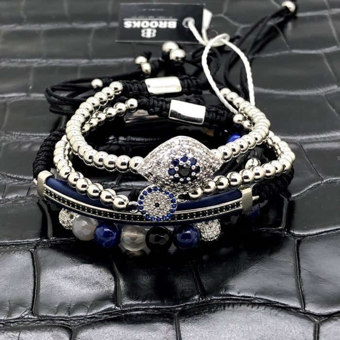 Set 4 Bratari Brooks Blue Zircon Edition