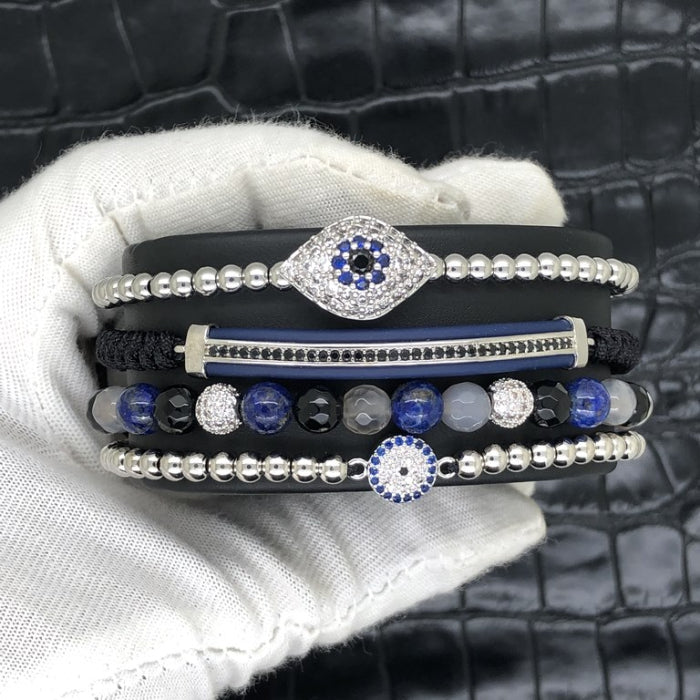 Set 4 Bratari Brooks Blue Zircon Edition