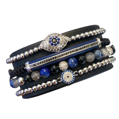 Set 4 Bratari Brooks Blue Zircon Edition