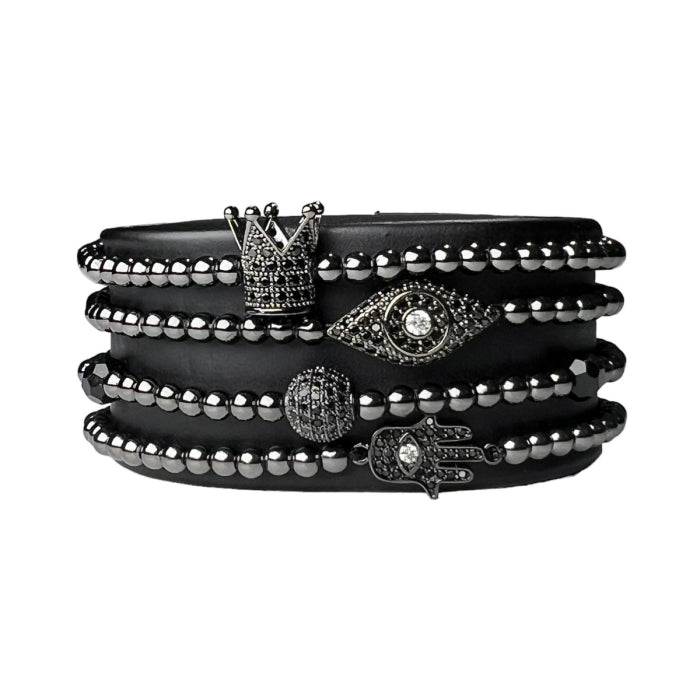 Set 4 Bratari Brooks Full Black Elements