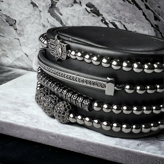 Set 4 Bratari Brooks Full Black MicroDiamonds
