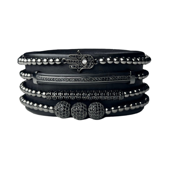 Set 4 Bratari Brooks Full Black MicroDiamonds
