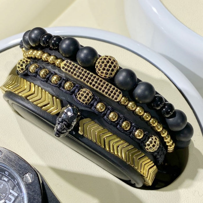 Set 4 Bratari Brooks Gold Skull Design