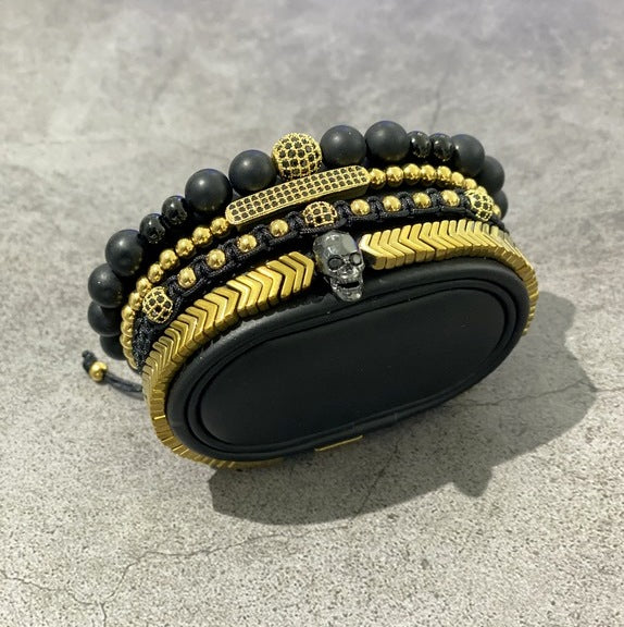 Set 4 Bratari Brooks Gold Skull Design