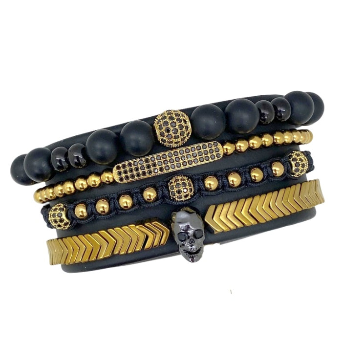 Set 4 Bratari Brooks Gold Skull Design