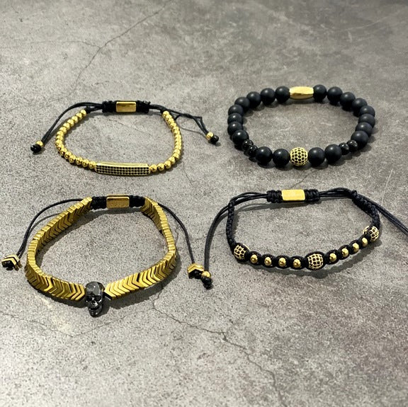 Set 4 Bratari Brooks Gold Skull Design