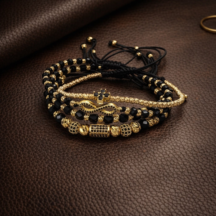 Set 4 Bratari Brooks GoldBlack Infinity