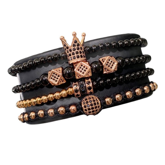 Set 4 Bratari Brooks RoseGold And Black