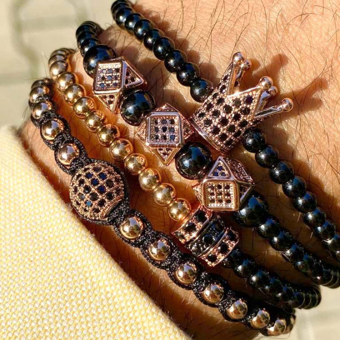Set 4 Bratari Brooks RoseGold And Black