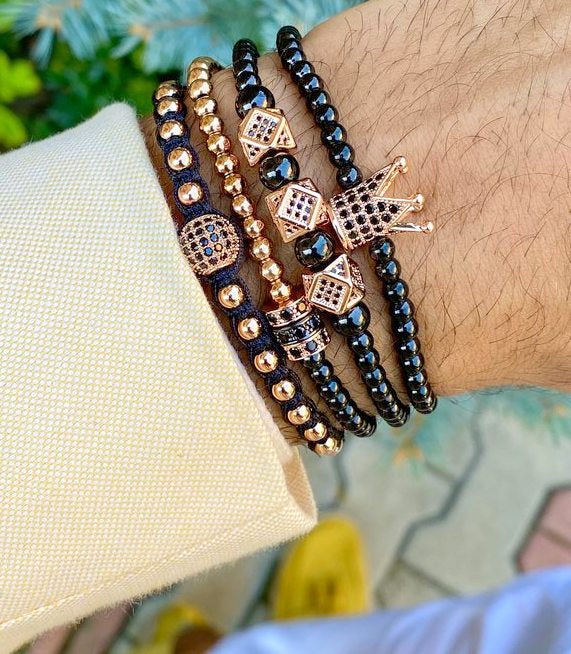 Set 4 Bratari Brooks RoseGold And Black