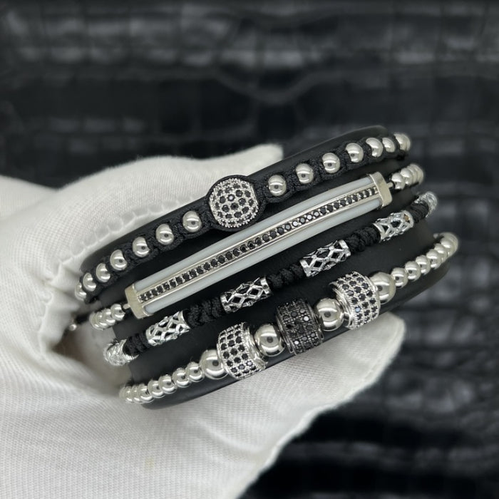 Set 4 Bratari Brooks Silver Elements