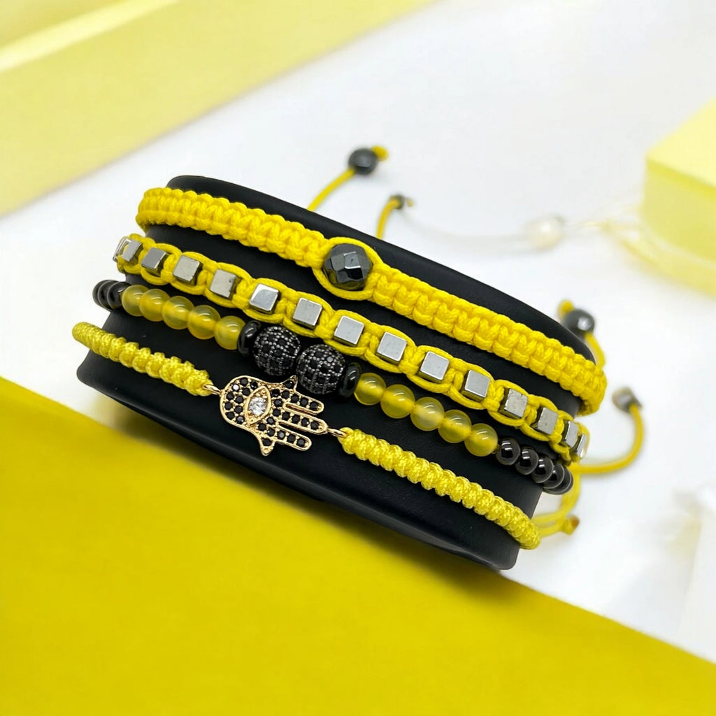 Set 4 Bratari Brooks Yellow Yachting