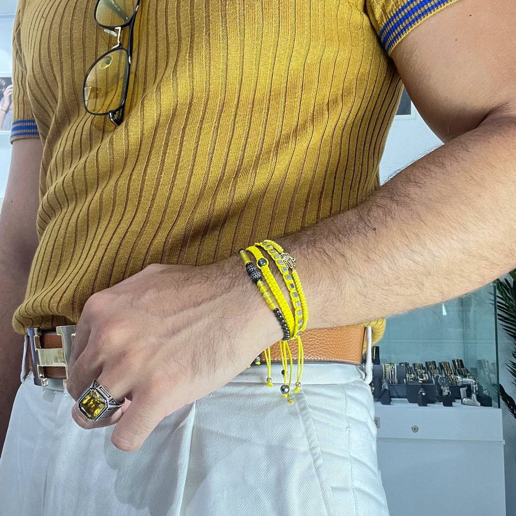 Set 4 Bratari Brooks Yellow Yachting