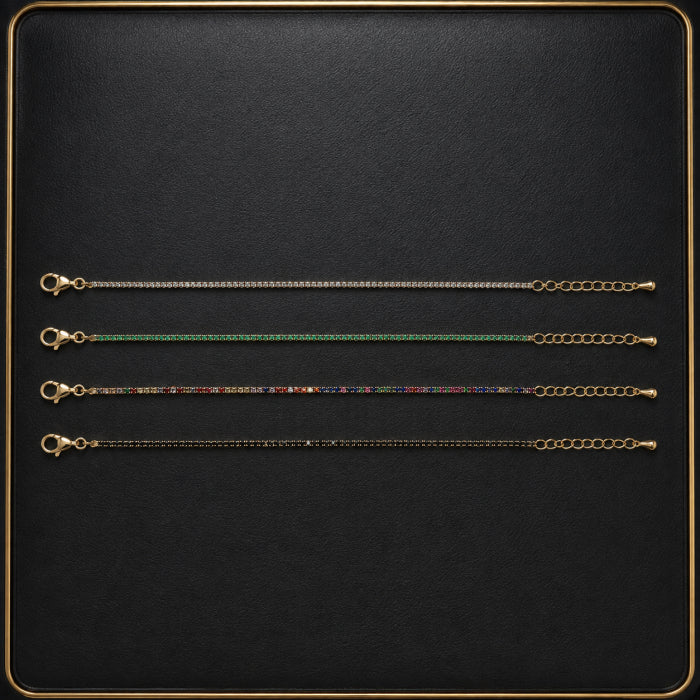 Set 4 Bratari Tennis Gold Slim 1.3 MM