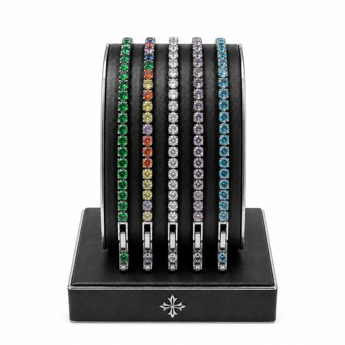 Set 5 Bratari Tennis Argintiu 2.5 MM / 20 CM