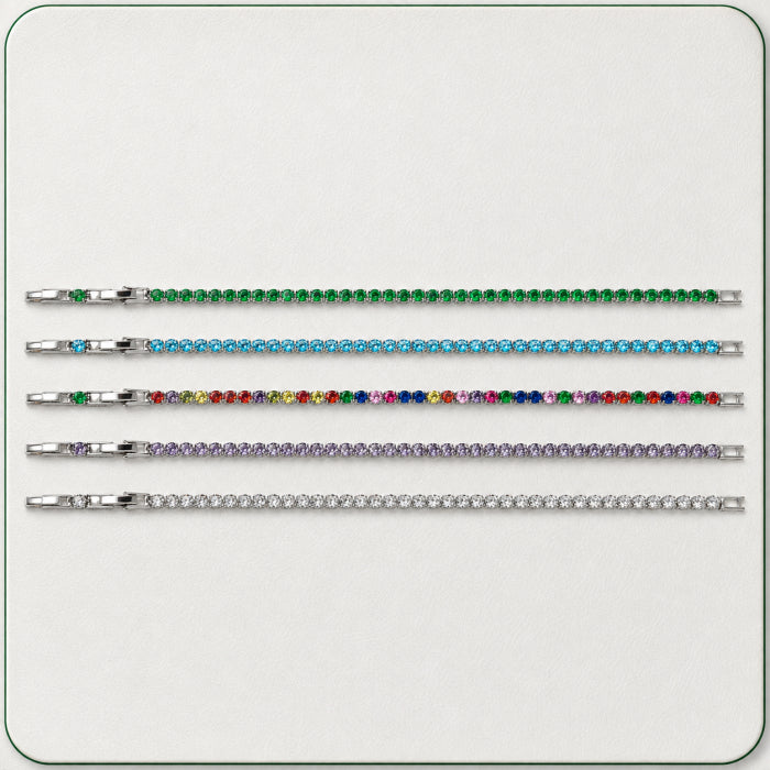 Set 5 Bratari Tennis Argintiu 2.5 MM / 20 CM