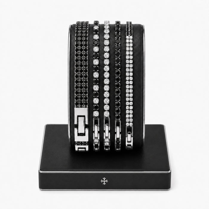 Set 5 Bratari Tennis Black-White 20 CM