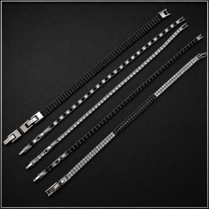 Set 5 Bratari Tennis Black-White 20 CM
