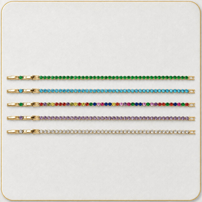 Set 5 Bratari Tennis Gold 2.5 MM / 20 CM