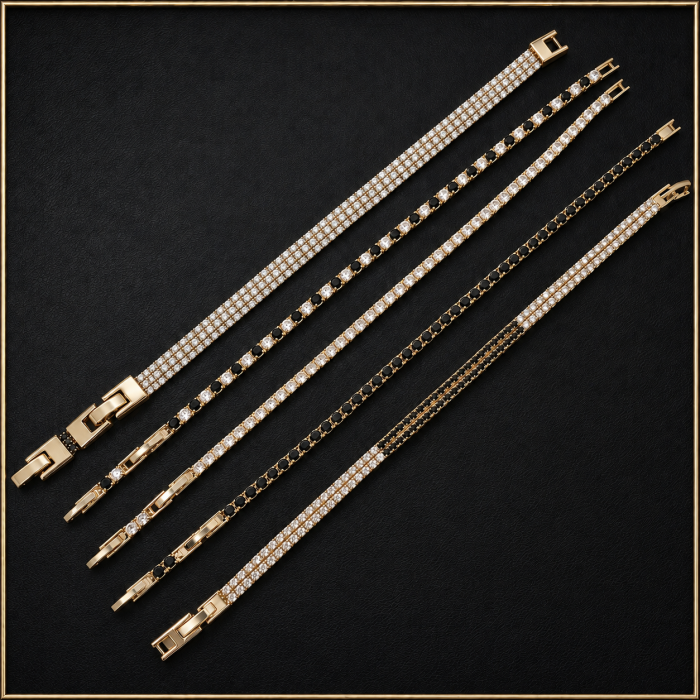 Set 5 Bratari Tennis Gold 20 CM