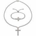 Set Angelic Colier-Bratara Full Diamonds Cross
