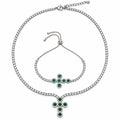Set Angelic Colier-Bratara Full Diamonds Royal Green