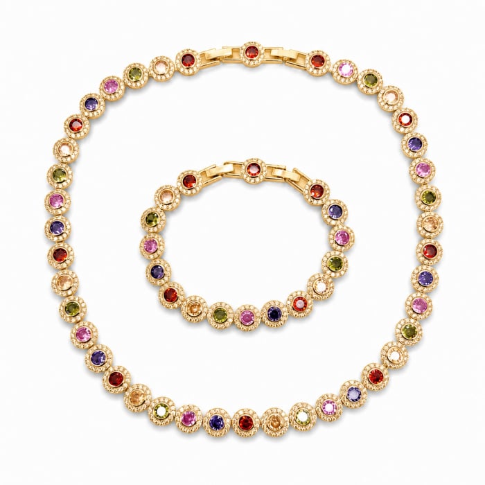 Set Angelic Rainbow Diamonds 10 MM Gold