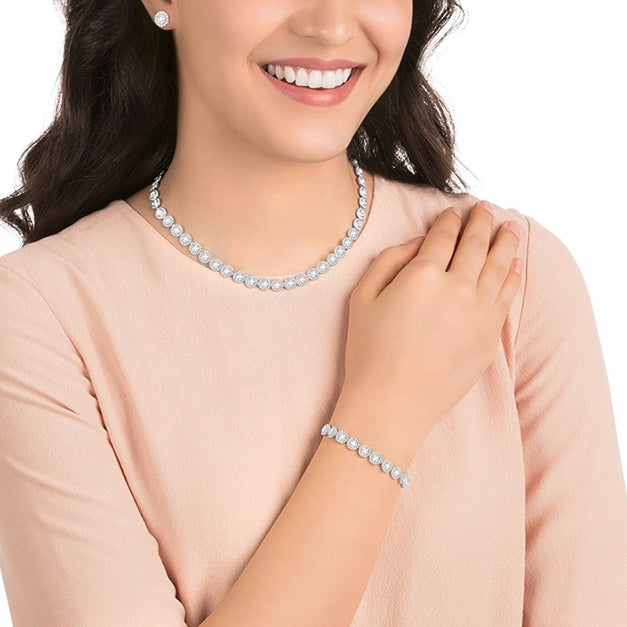 Set Angelic Silver Diamonds 8 MM