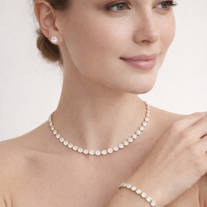 Set Bijuterii Angelic Gold Diamonds 6MM