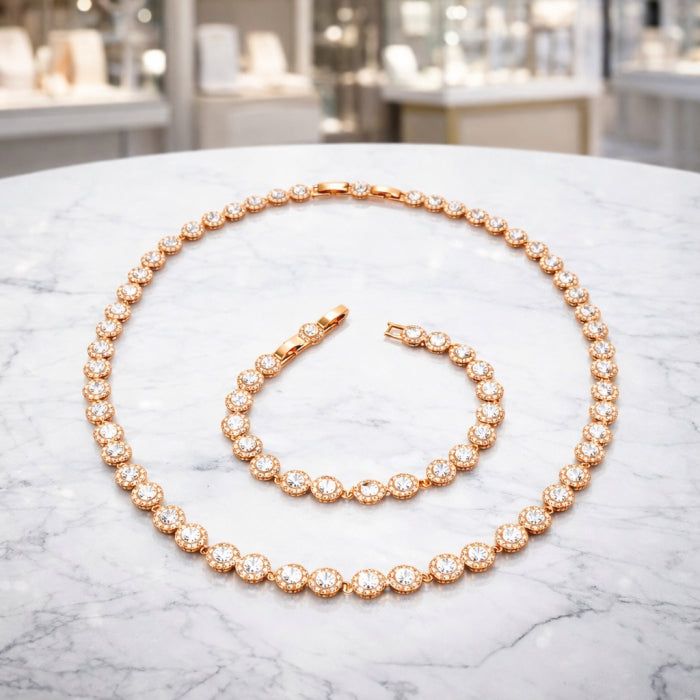 Set Angelic Rose Gold Diamonds 8MM AAA+ Quality