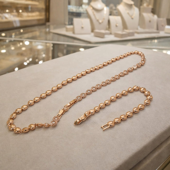 Set Angelic Rose Gold Diamonds 8MM AAA+ Quality